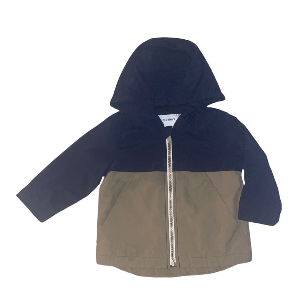 🟣2/$10 Hooded Color-Blocked Zip Baby Jacket